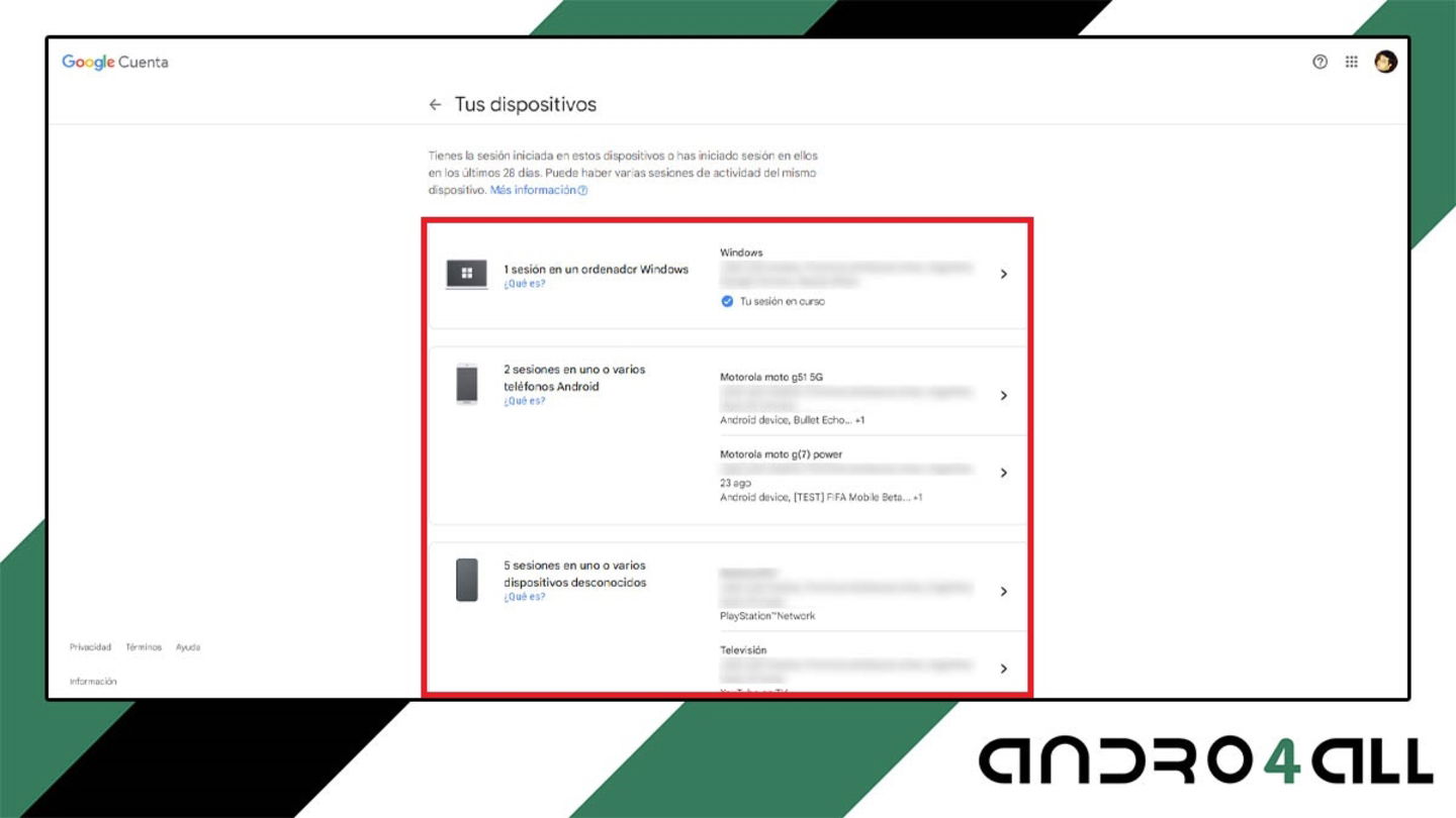 Urządzenia połączone z Twoim kontem Google